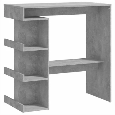 Image of vidaXL Bar Table with Storage Rack Concrete Grey 100x50x101.5cm Engineered Wood