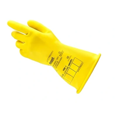 Image of Ansell ActivArmr Electrician Work Gloves, Electrical Protection Class 0 (1000V), Insulating Natural Rubber Latex Industrial Safety PPE, 11 Inches, Yellow, Size XL (1 Pair)
