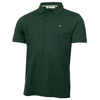 Image of Calvin Klein Mens Planet Polo Shirt Bottle Green L