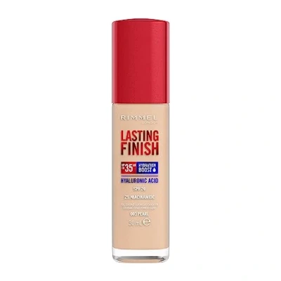 Image of Rimmel Lasting Finish 35Hr Foundation 001 Pearl, Full Coverage, Hydrating, SPF20, Hyaluronic Acid, Vitamin E, 2% Niacinamide, All Day Wear, Vegan, Cruelty Free