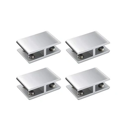 Image of INCREWAY 4pcs Glass Clamp, Adjustable Double Side Aluminum Alloy Shelf Support Bracket, Clip Clamp Holder for 10 12mm Thickness