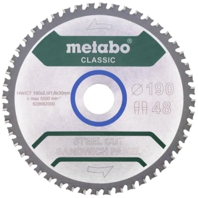 Image of Metabo Saw Blade &quot;Steel Cut/Sandwich Panel Classic&quot;, 190 x 30, Z48 FZ/FA 4 # 628682000