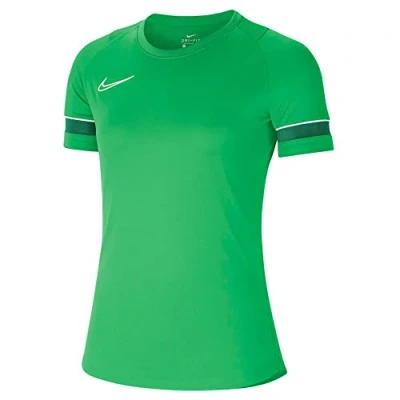 Image of Nike Women&#039;s Academy 21 Training Top Jersey, Womens, CV2627 362, Lt Green Spark/White/Pine Green/White, XXS