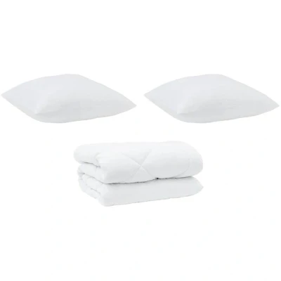 Image of Vidaxl Winter Duvet Other with Pillow 3 pcs White 240 x 260 cm Microfibre