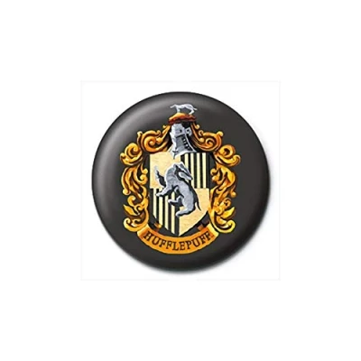 Image of Harry Potter Button Badge Pin Hufflepuff School Coat of Arms Official