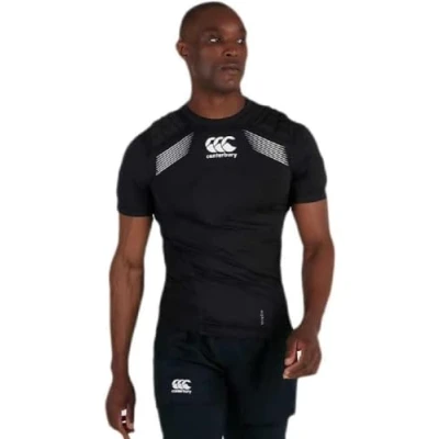 Image of Canterbury Unisex Rugby Elite Protection Vest, Black/Whte/Silver, XL