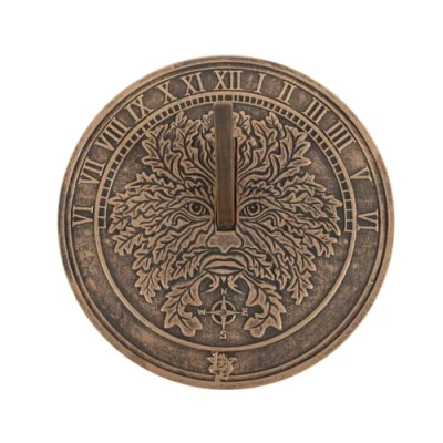 Image of Something Different Wholesale Terracotta Sundial with Green Man Design