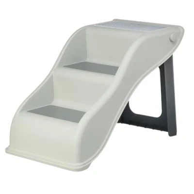 Image of TRIXIE 3 Step Pet Stairs, Lightweight, Easy to Store, Non Slip Treads, Grey