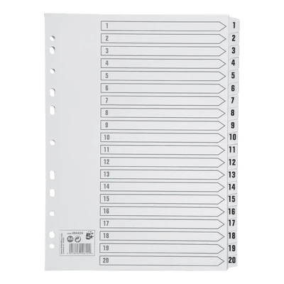 Image of 5 Star A4 White Board Index Cards with 1 20 Clear Mylar Tabs