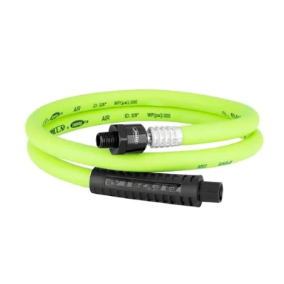 Image of Flexzilla Swivel Whip Air Hose, 3/8 in. x 4 ft. (1/4&quot; MNPT Ball 1/4&quot; FNPT Ends), Heavy Duty, Lightweight, Hybrid, ZillaGreen HFZ3804YW2B