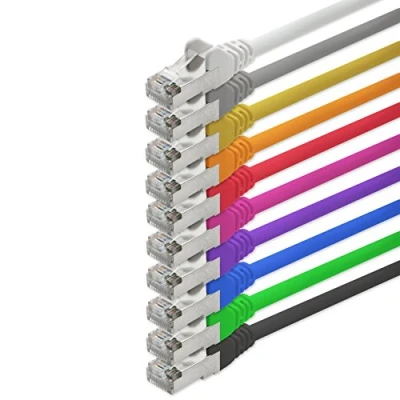 Image of 1aTTack.de 0,25m 10 colours LAN Network Cable CAT.5 CAT5 Premium Quality Ethernet Patch Cable, compatible with CAT6 / CAT6a CAT7