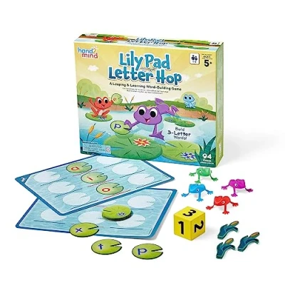 Image of Learning Resources Lily Pad Letter Hop, Ages 5+, CVC Word Games, Sight Fine Motor Skills Toys, Spelling Making Educational Board Games