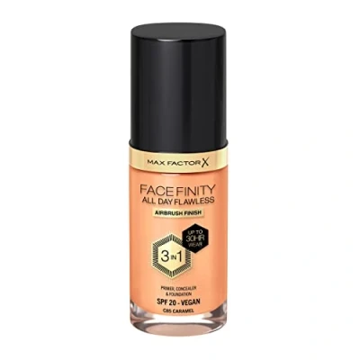 Image of Max Factor Facefinity 3 in 1 All Day Flawless Liquid Foundation, SPF 20 85 Caramel (Packaging May Vary)
