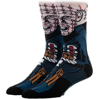 Image of EZB Horror Film Hellraiser Halloween Character Crew Black Blue &amp; Red Socks Gift Idea for Men Women Size 5 10 Pinhead