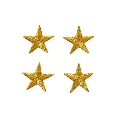 Image of Mono Quick GmbH Applications Fashion and Home Iron on Stars Approx. 1.7 cm Gold Pack of 4.
