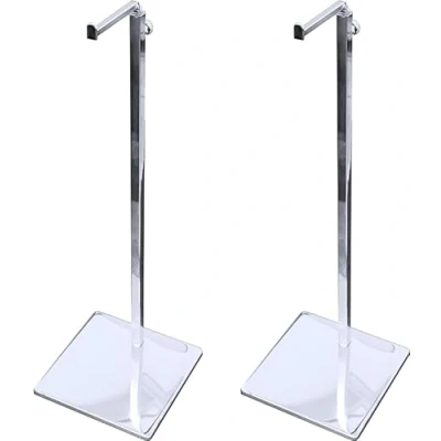 Image of Young Wolf 2X Metal Adjustable Height Handbag Stand Purses Wig Jewelry Bags Display Holder (Silver)