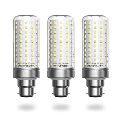 Image of Luxvista B22 Bayonet LED Light Bulb, 25W Corn Bulb,6000K Daylight White,180W Incandescent Bulbs Equivalent,Energy Saving Bayonet, 1800LM, Non dimmable, AC85 265V, 3 Pack