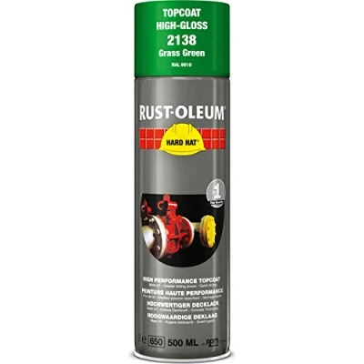 Image of RUST OLEUM 2138 Hard Hat Topcoat RAL Colours, The Nr. 1 Industrial Paint Aerosol. Go Further, Work Faster, Last Longer!, Grass green 6010