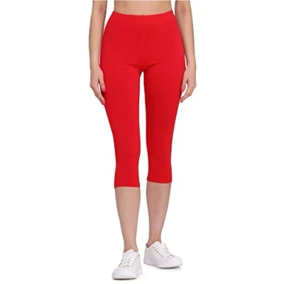 Image of Bellivalini Women&#039;s 3/4 Bio Cotton Leggings BLV50 184 (Burgundy, S)