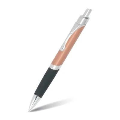 Image of Online ballpoint pen Sporty, noble biro, retractable ball made of aluminum, replaceable refill, black writing color, colour rosegold 32054/3D