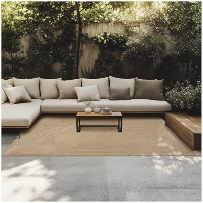 Image of Tectake rug made with jute blend, boho style, durable and easy care Rug, carpet runner, 160 x 230 cm