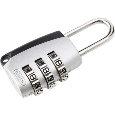 Image of ABUS Combination Lock 155/20 Padlock with Die Cast Zinc Housing Suitcase Lock/Locker Individually Adjustable Number Code Security Level 3 Silver
