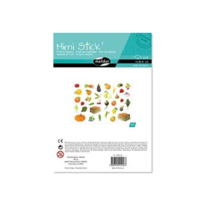 Image of Maildor Ref AE016O Mimi Stick&#039; Stickers Set (Bumper Pack of 12 Sheets) Fruit &amp; Vegetables Designs 21 x 16cm Sheets, Approx. 408 Included