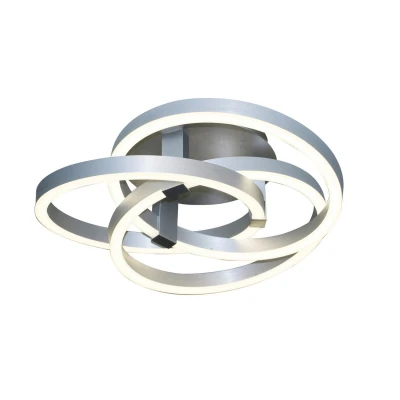 Image of Divora Dimmable CCT Integrated LED Semi Flush Ceiling Light Aluminium 2800 6800K Remote Control