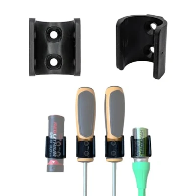 Image of StealthMounts Uni Mounts 5 Pack Mount for Chalk Markers/Screwdrivers/USB Lithium Batteries Black Made in The UK