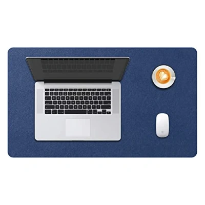 Image of Desk Pad Large, DOBAOJIA Mat, Laptop Writing Pad, Blotter, Extended Mouse Large for Office/Home, PU Leather Waterproof +Suede Non Slip 23.6&quot; X 13.8&quot; (Dark Blue)