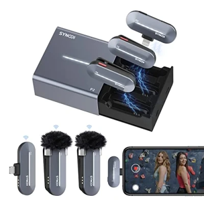 Image of SYNCO Wireless Lavalier Microphone【MFi Lightning Certified】, P2L 2.4GHz Mini Microphone for iPhone ipad with Charging Case Youtuber Interview TikTok, Mic