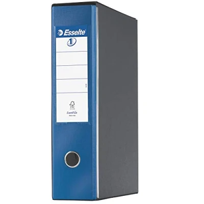 Image of Esselte RACCOGLITORE EUROFILE with Lever Mechanism Plastic Coated Cardboard,Metallic Blue,8 cm