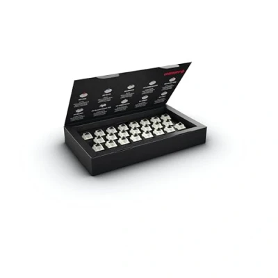 Image of CHERRY MX BLACK CLEAR TOP Switch Kit, 23 Mechanical Keyboard Switches, for DIY, Hot Swap or Gaming Keyboards, Linear without Click, Powerful &amp; Direct