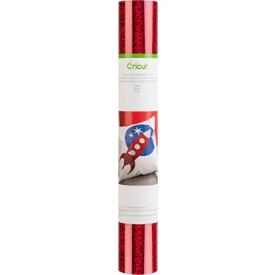 Image of Cricut Holographic Sparkle Iron On Red 61cm (24&quot;) Heat Transfer Vinyl Roll (HTV) For use with all Cutting Machines