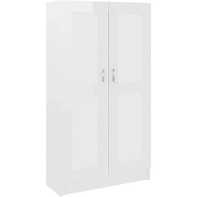 Image of vidaXL Book Cabinet High Gloss White 82.5x30.5x150 cm Engineered Wood