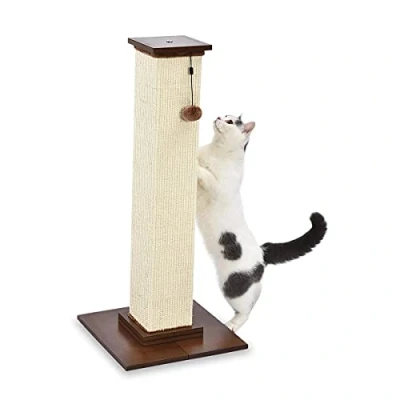 Image of Amazon Basics Large Premium Tall Cat Scratching Post 16 x 35 Inches, Wood