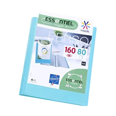 Image of Viquel A4 160 Pockets Display Book Customisable Binding Smooth Clear Recycled Essential Turquoise Blue