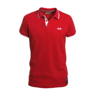 Image of Mens Crosshatch Pique Polo T Shirt &#039;Jacklass&#039; (Risk Red) S