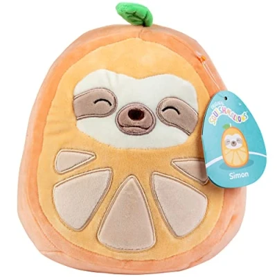 Image of Squishmallows Original 8 Inch Simon The Orange Sloth Official Jazwares Plush Collectible Soft &amp; Squishy Stuffed Animal Toy Add to Your Squad Gift for Kids, Girls Boys