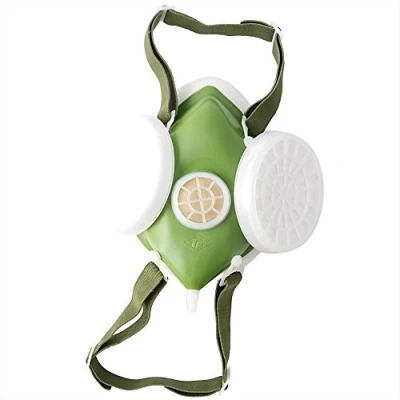 Image of LUOFANG Dual Respirator Anti Dust Gas Mask Twin Chemical Spray Paint Safety Headwear Green