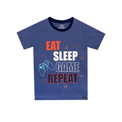 Image of Harry Bear Boys T Shirt Gaming Blue 6 7 Years