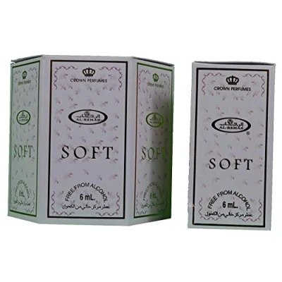 Image of Pack of 6 Musk Perfume Al Rehab Soft 6ml 100% Oil
