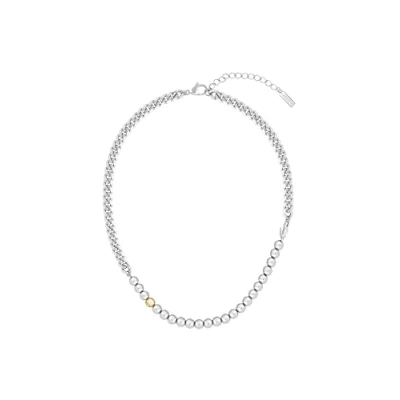 Image of Lacoste ORBE Necklace silvercoloured/goldcoloured, Men&#039;s, Size: One Size, Silver coloured/gold coloured