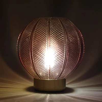 Image of Cello Lighting Orb Medium Dark Red Battery Operated Lamp, Glass Table Lamps for Living Room and Home Decor, Decorative Cordless Home, Bedside Lamp Décor