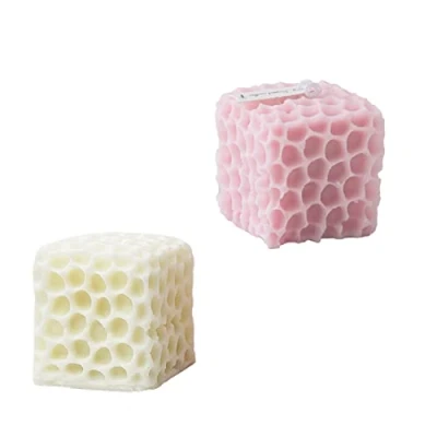 Image of JS MOLD 3D Honeycomb Silicone Candle Moulds, Cube Mould Mould, Decoration for Homemade Beeswax Candles, Soap