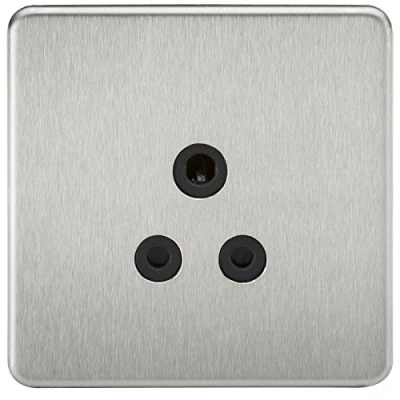 Image of Knightsbridge SFAV5ABC Screwless 5A Unswitched Socket Brushed Chrome with Black Insert