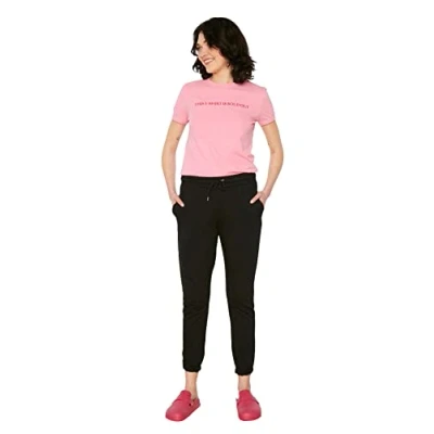 Image of Trendyol Women Normal Waist Elastic Cuff Jogger Tracksuit Bottoms Schwarz
