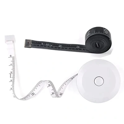 Image of WINTAPE 2PCS Measuring Tape for Body,Soft Measure Body Sewing Fabric Tailor Cloth Craft Measurement Tape，60 Inch/1.5M Pink Retractable Dual Sided Set (White+Black)