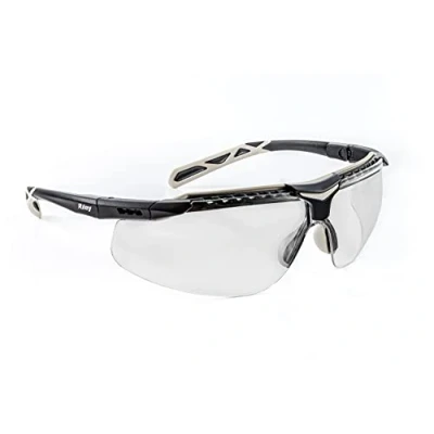 Image of Riley Flux Safety Glasses Ultra Lightweight Protective Work Eyewear with Soft Nose Bridge (Indoor/Outdoor Lens)