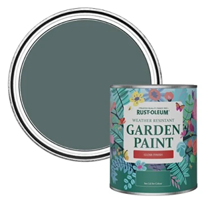 Image of Rust Oleum Green Mould Resistant Garden Paint In Gloss Finish Deep Sea 750ml Fence Paint, Shed